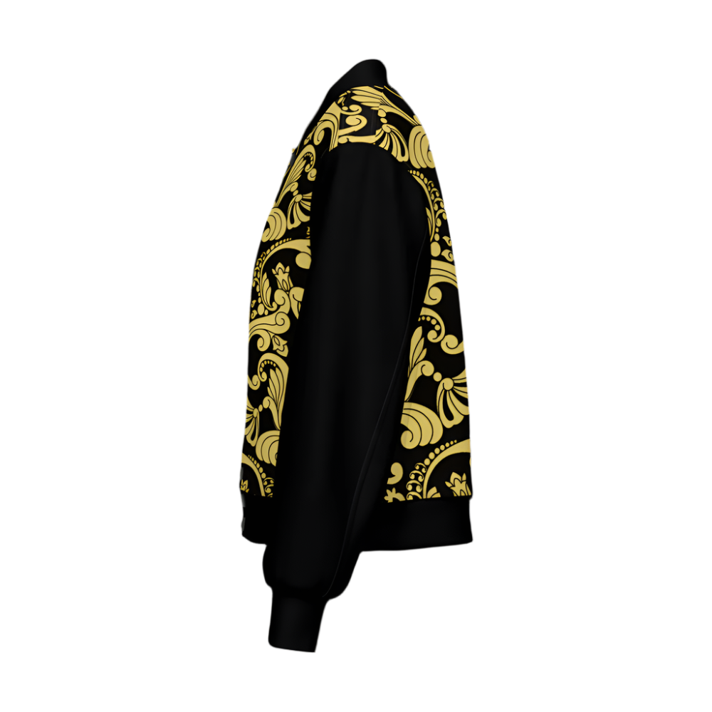 Graphic Bomber Jacket Black Gold