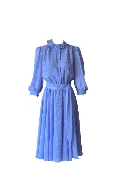 Vintage 80s Blouson Dress Blue