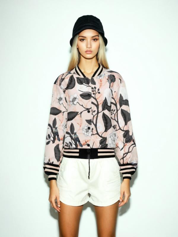 Floral Blooming Bomber Jacket