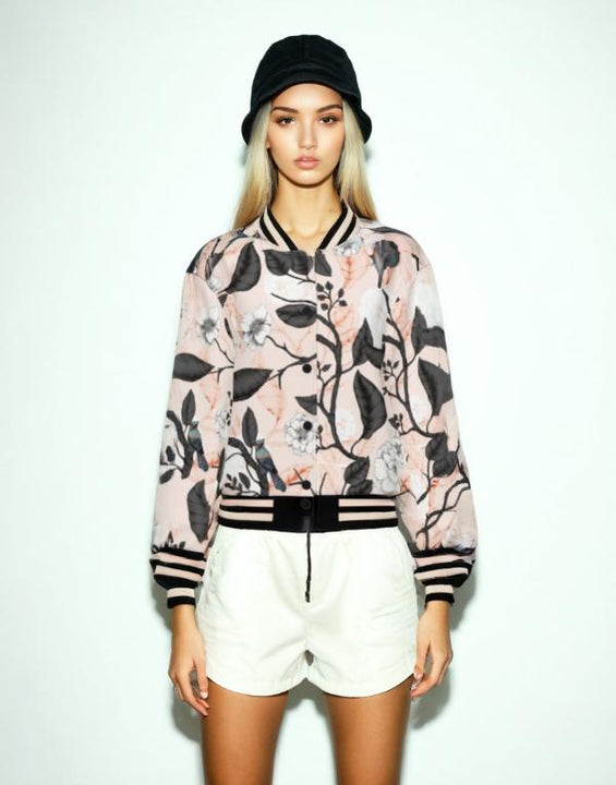 Floral Blooming Bomber Jacket