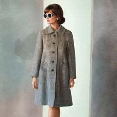 Vintage 60s Mod Houndstooth Jaeger Wool Coat