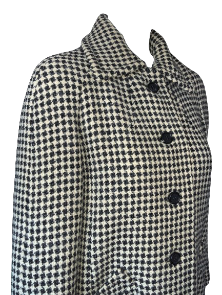 Vintage 60s Mod Houndstooth Jaeger Wool Coat