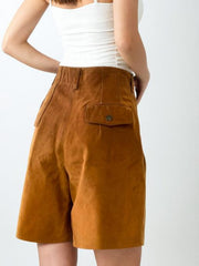 Vintage 70s Suede High Waist Culottes Brown