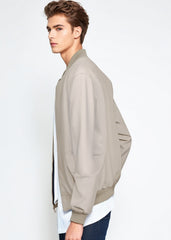 Beige Bomber Jacket Men