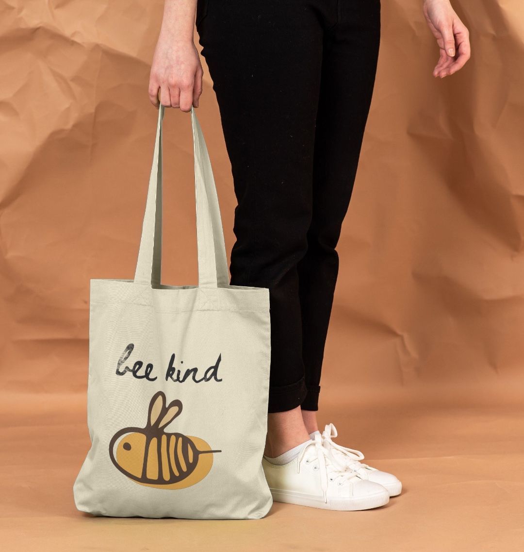 Organic Cotton Tote Bag Graphic Bee Kind