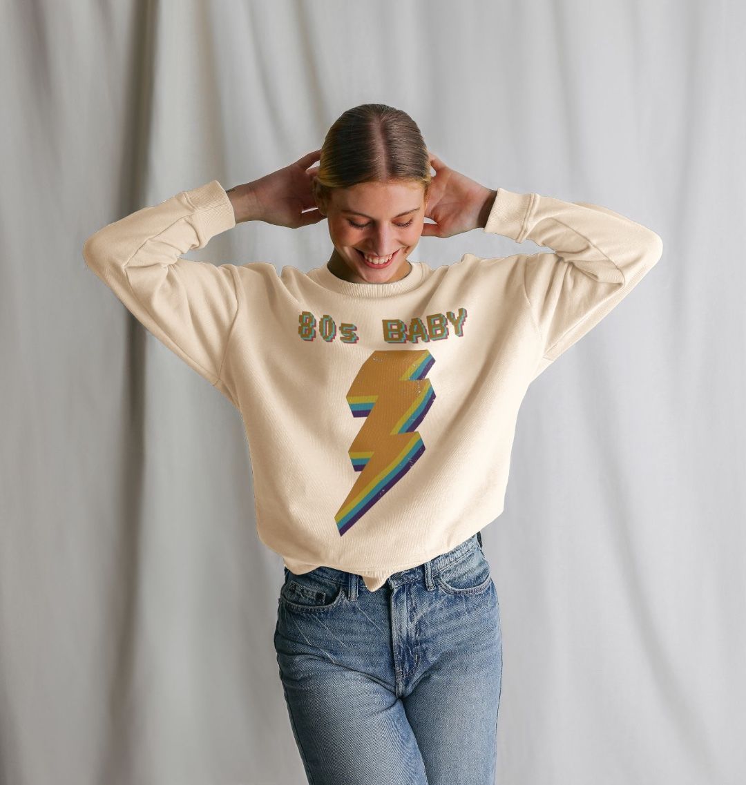 Retro 80s Baby Graphic Relaxed Fit Sweatshirt