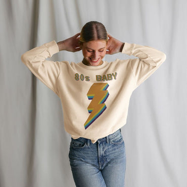 Sweatshirt mit entspannter Passform und Retro-Baby-Grafik im 80er-Stil