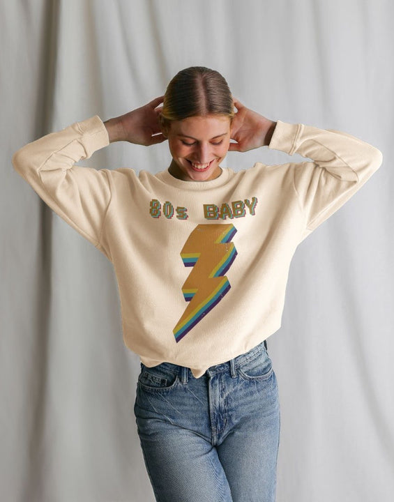 Retro 80s Baby Graphic Relaxed Fit Sweatshirt