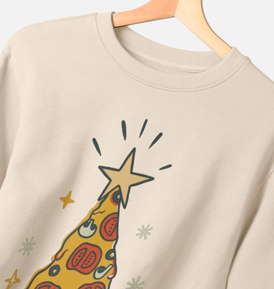 Christmas Sweatshirt Crewneck Graphic Pizza Everyday