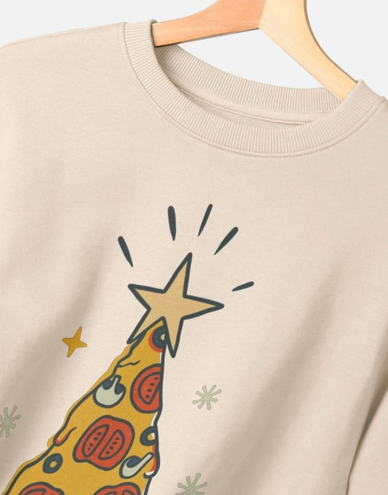 Christmas Sweatshirt Crewneck Graphic Pizza Everyday