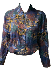 Vintage 80s Blouse Boho Floral Print