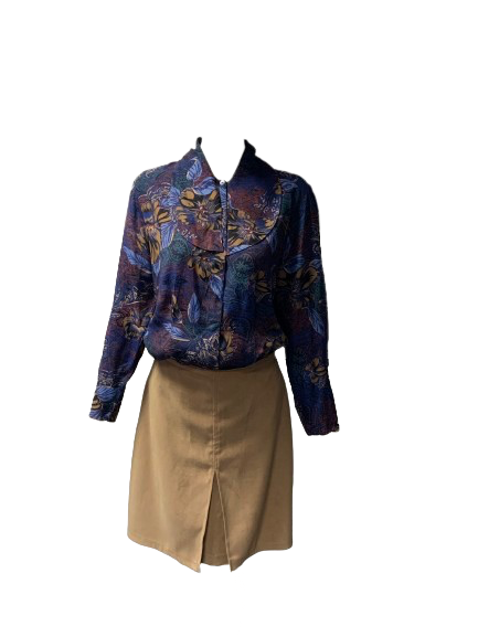 Vintage 80s Blouse Boho Floral Print