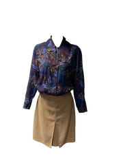 Vintage 80s Blouse Boho Floral Print