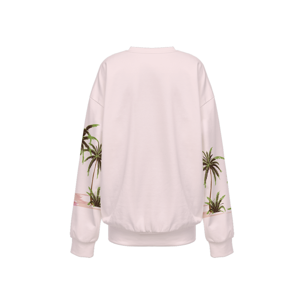 Tropical Graphic Pink Crewneck Sweatshirt