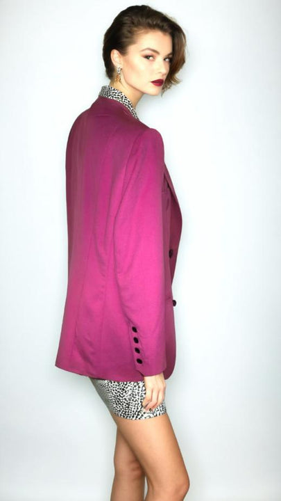 Vintage Oversized Blazer 80s Pink Jacket