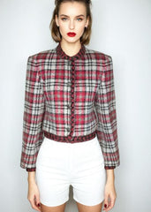 Vintage 80s Blazer Tweed Red