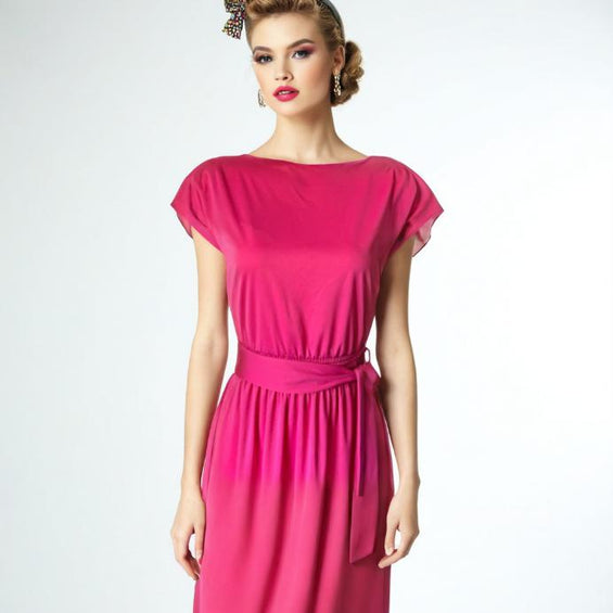 Vintage 80s New Wave Dress Hot Pink