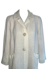 60s Mod Vintage Double Breasted Cream Wool Coat