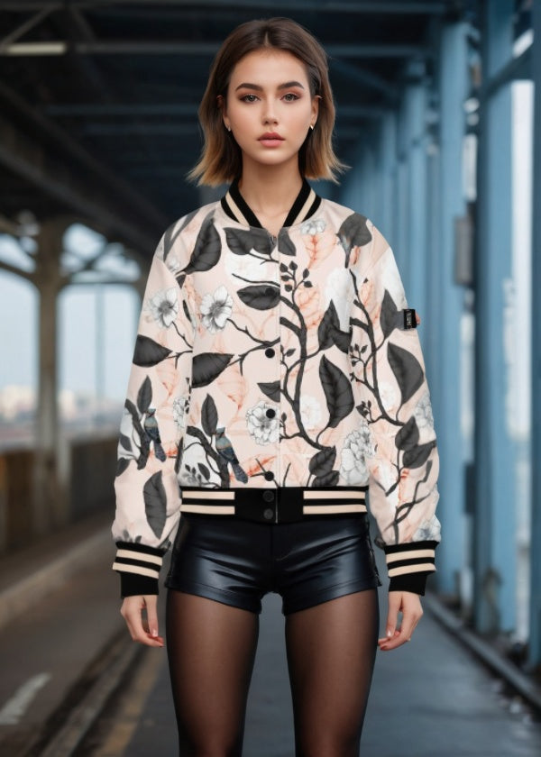 Floral Blooming Bomber Jacket