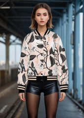 Floral Blooming Bomber Jacket