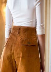 Vintage 70s Suede High Waist Culottes Brown