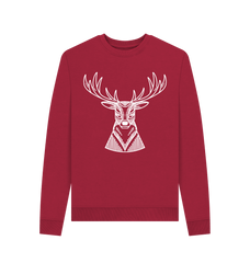 Red Christmas Sweatshirt Reindeer Graphic Cherry