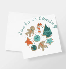 Santa Is Coming Printed Christmas Card