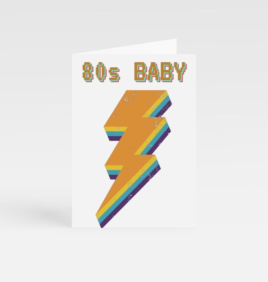 Retro 80s Baby Greetings Card