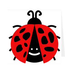 Ladybird Greetings Card White 12.5cm x 12.5cm