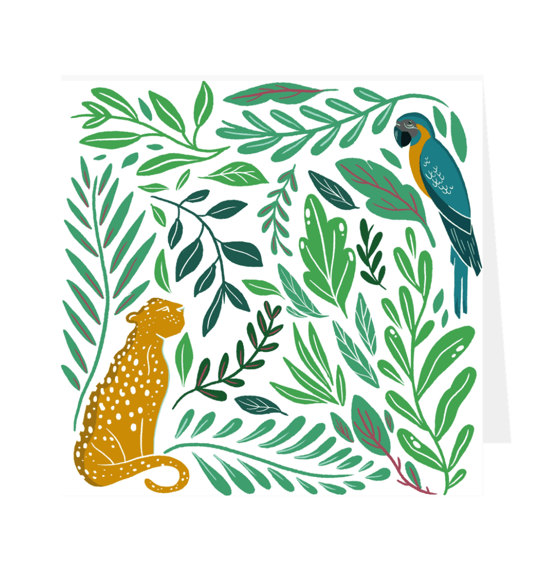 The Tropical Jungle Greetings Card White 12.5cm x 12.5cm