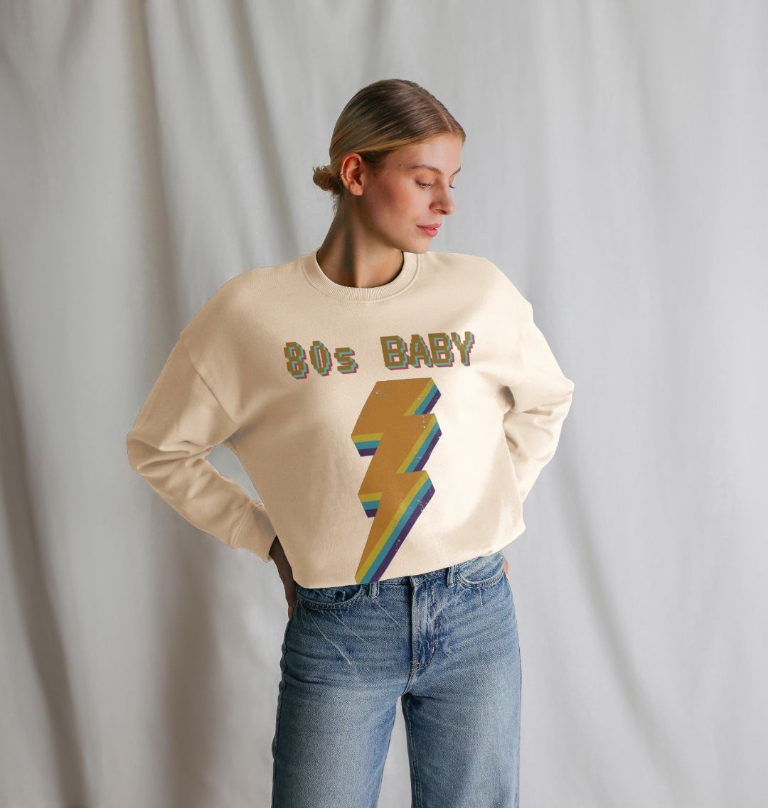 Retro 80s Baby Graphic Relaxed Fit Sweatshirt