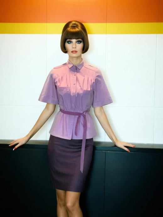 Vintage 60s Mod Shirt Lilac