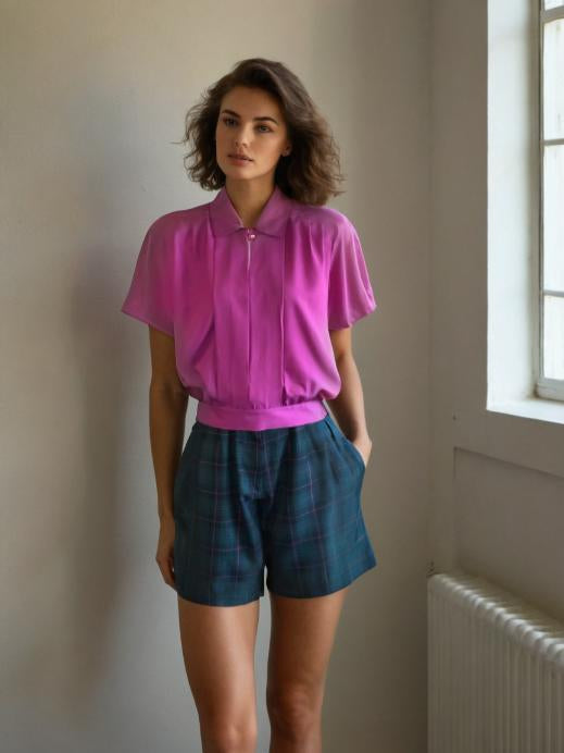 Vintage 80s Bermuda Shorts Plaid