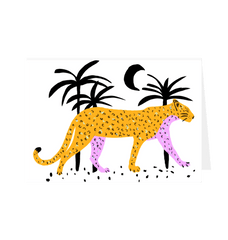 The Tropical Leopard Greetings Card White 5