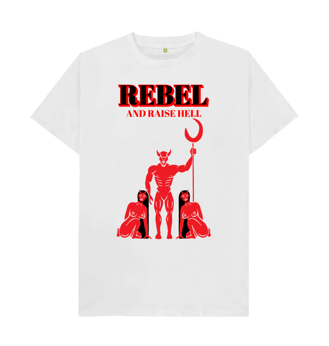 Graphic Rebel Devil Organic Cotton T Shirt White