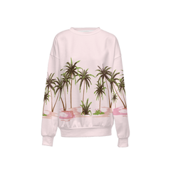 Tropical Graphic Pink Crewneck Sweatshirt