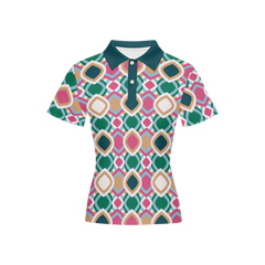 Mod Ska Style Geometric Slim Fit Polo Top