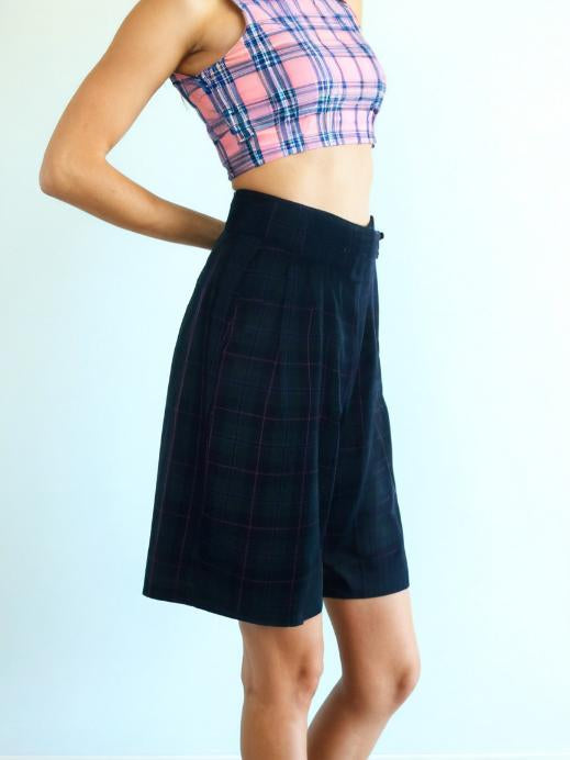 Vintage 80s Bermuda Shorts Plaid