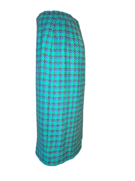 1950s Style Vintage Pencil Skirt Wool Houndstooth