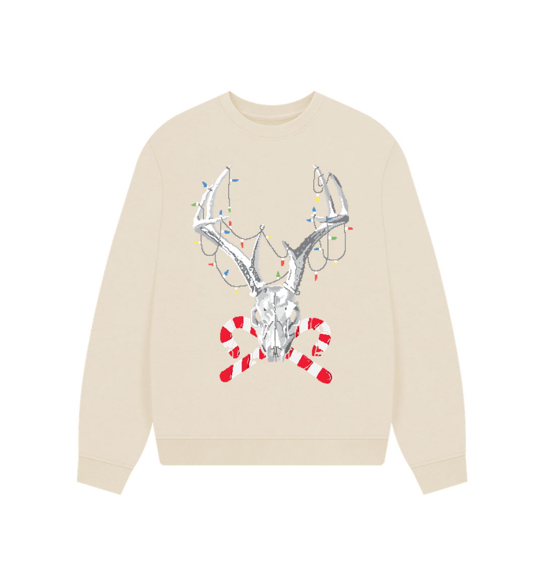 Christmas Sweatshirt Reindeer Graphic Oat