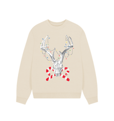 Christmas Sweatshirt Reindeer Graphic Oat