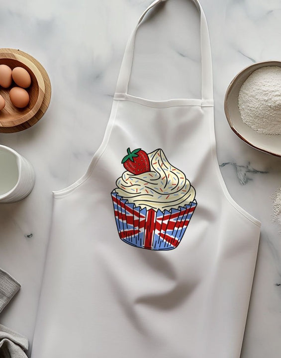 British Cup Cake Organic Cotton Kitchen Apron