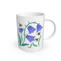 Floral Bluebells Natural Ceramic Mug White One Size