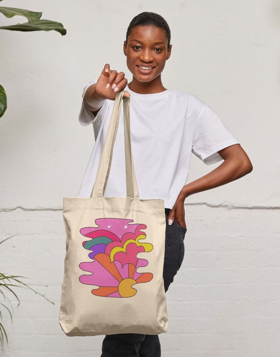 60s Retro Organic Cotton Tote Bag