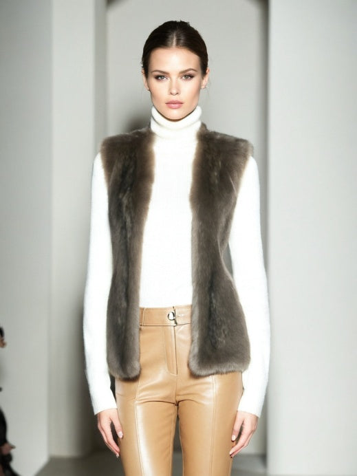 Vintage Faux Fur Vest Gilet