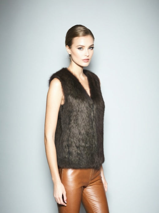 Vintage Faux Fur Vest Gilet