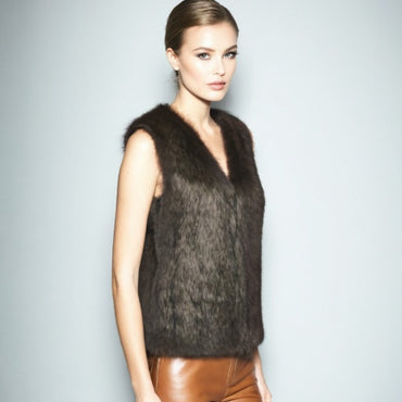 Vintage Faux Fur Vest Gilet