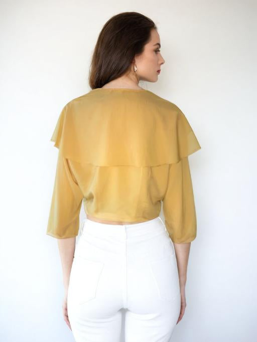 80s Vintage Festival Crop Blouse