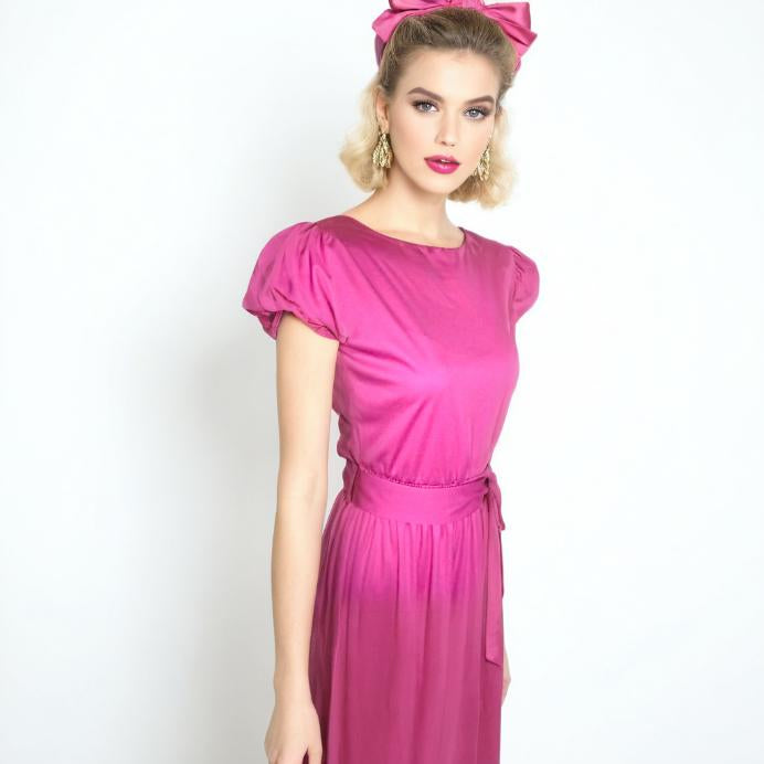 Vintage 80s New Wave Dress Hot Pink