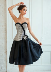 80s Vintage Party Dress Strapless